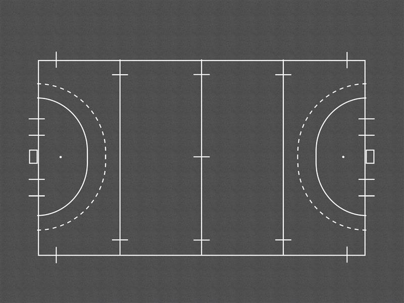 Technical render of a Hockey Pitch (Outline)